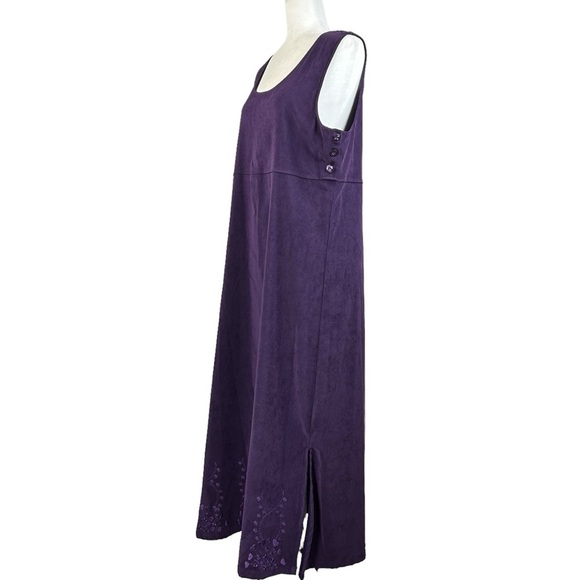 Y2K Mary McFadden Maxi Dress Large Cottagecore Modest Embroidery Vintage - Picture 4 of 11